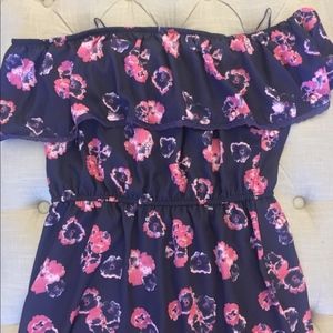 Ivy & Grey Annabel Navy Midi Off Shoulder Dress